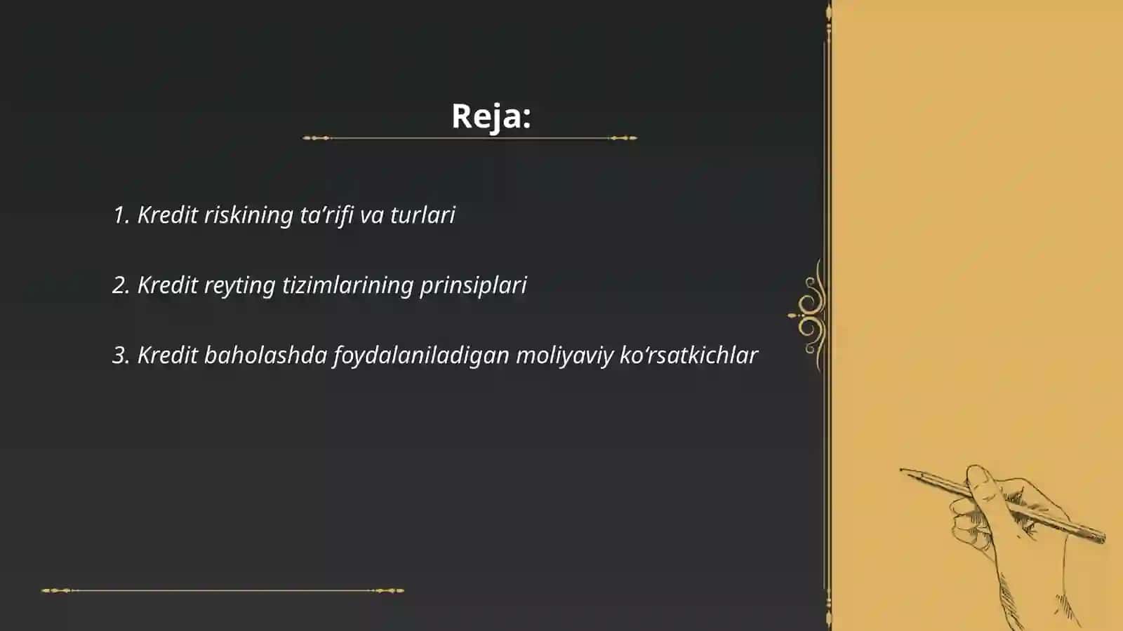 Kredit riskini baholash va reyting tizimlari 2