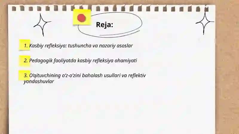 Kasbiy Refleksiya va Pedagogik faoliyat 2