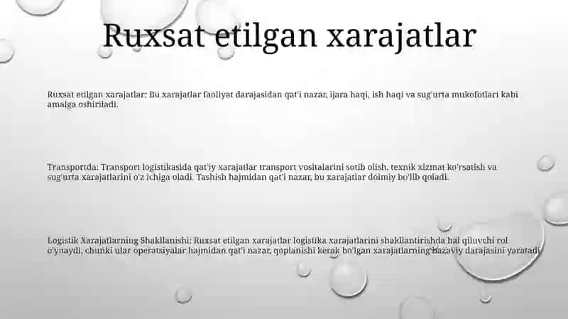 Logistik Xarajatlarning Shakllanishi 2