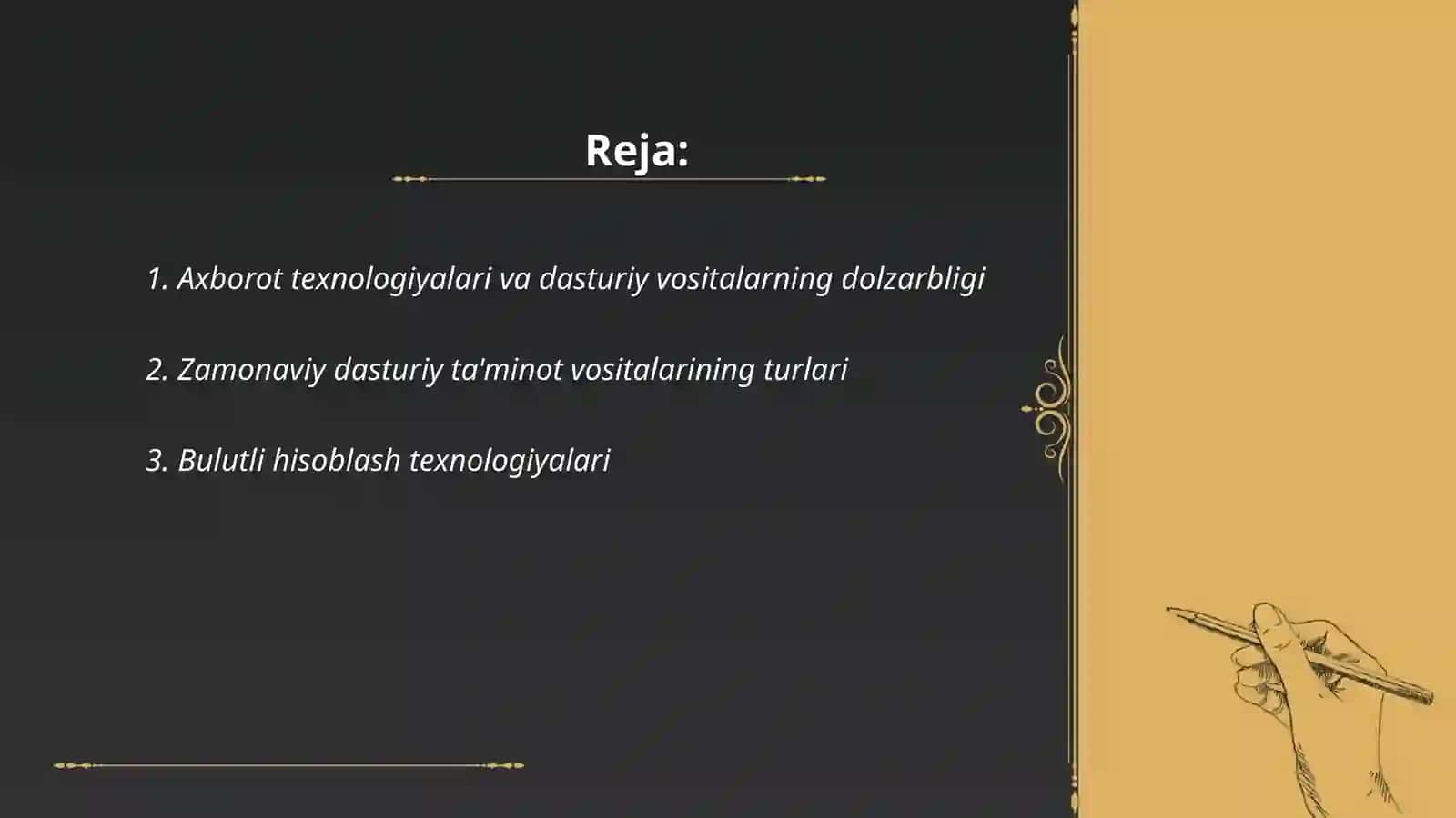Axborot tehnologiyalari va dasturiy vositalar 2