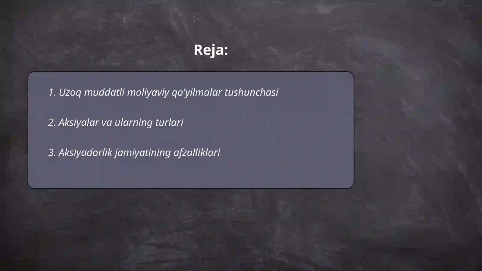 Uzoq muddatli moliyaviy qo'yilmalar tarkibi 2