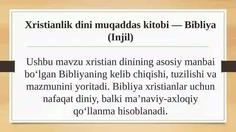 Xristianlik dini muqaddas kitobi 2