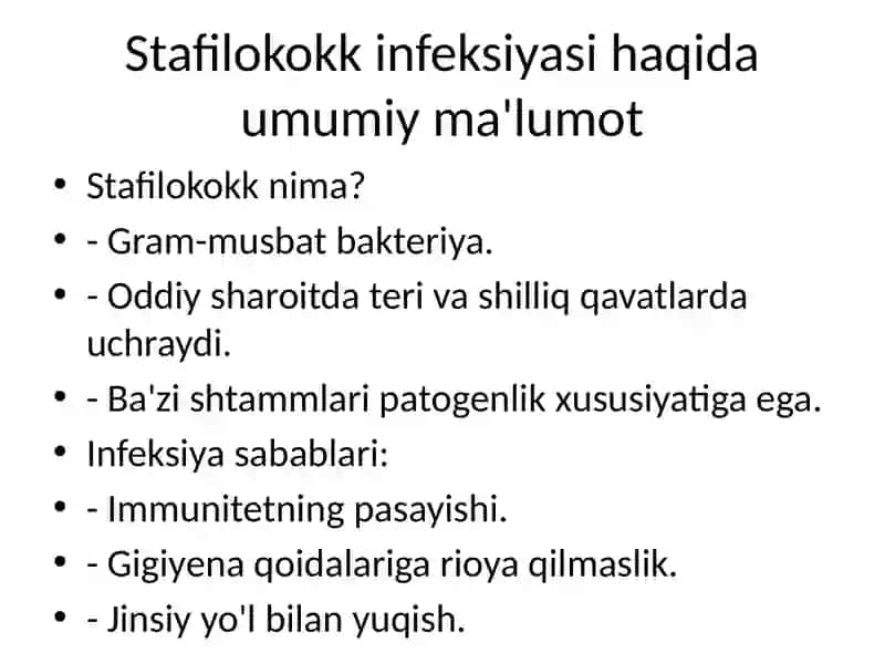 Ayollar jinsiy a’zolarining stafilokokk bilan zararlanishi 2