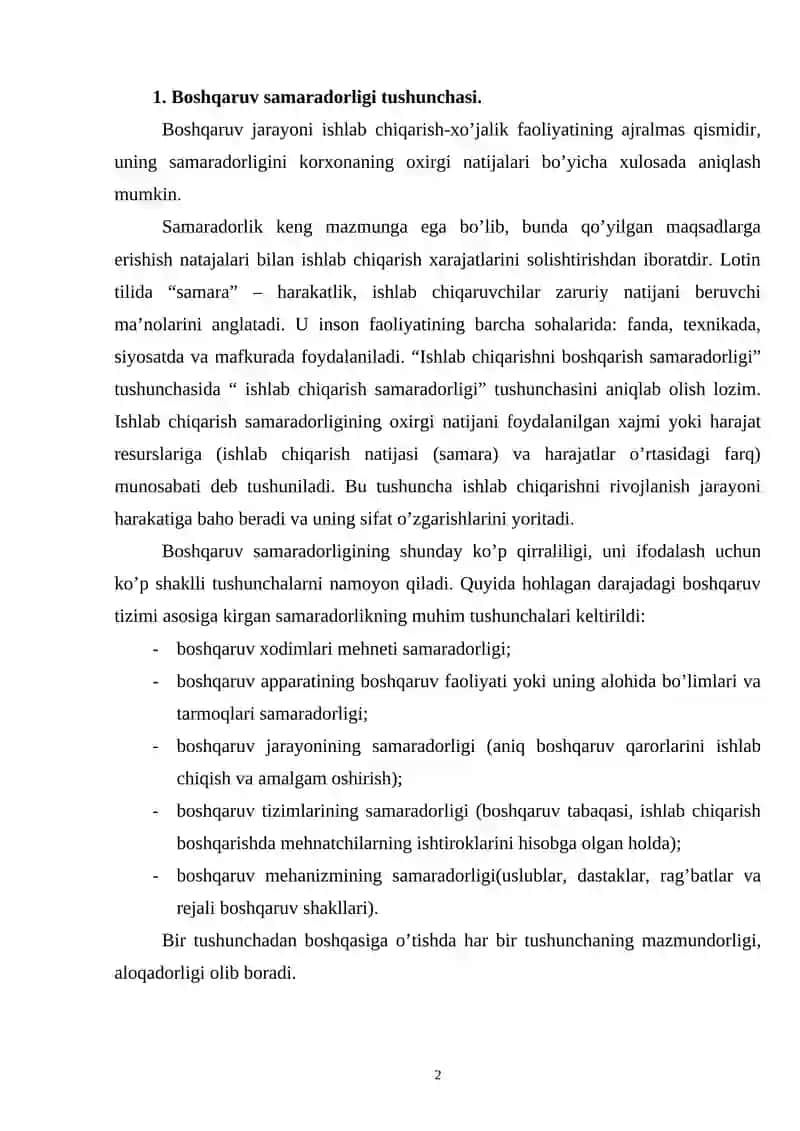Boshqaruv samaradorligi 2