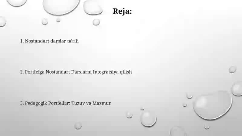 Pedagogik Portfellar: Tuzuv va Mazmun 2