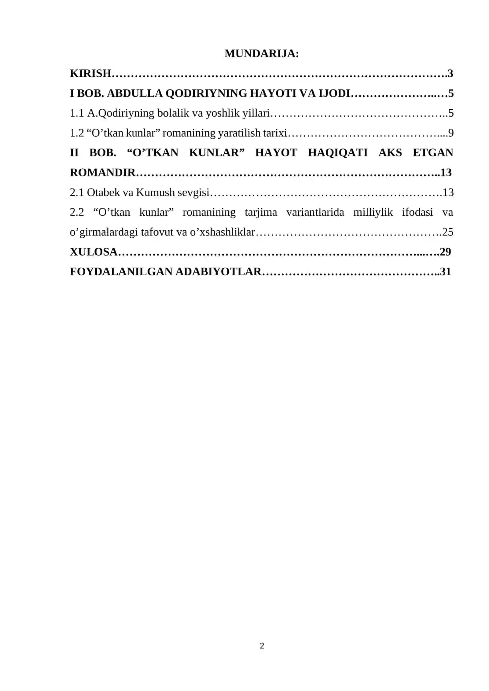 O‘TKAN KUNLAR ROMANINING KELIB CHIQISHI 2