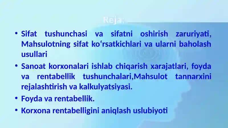 SANOAT MAHSULOTINING SIFATI VA UNING RAQOBATBARDOSHLIGI 2