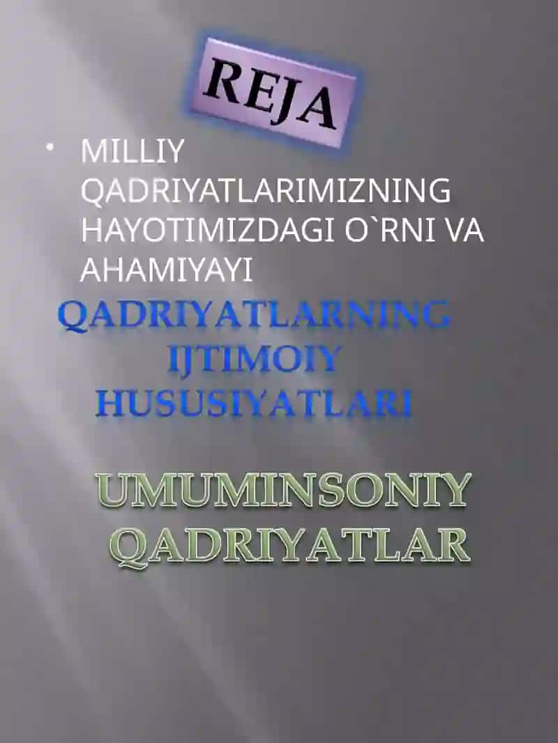 Qadriyatlar va madaniyat 2