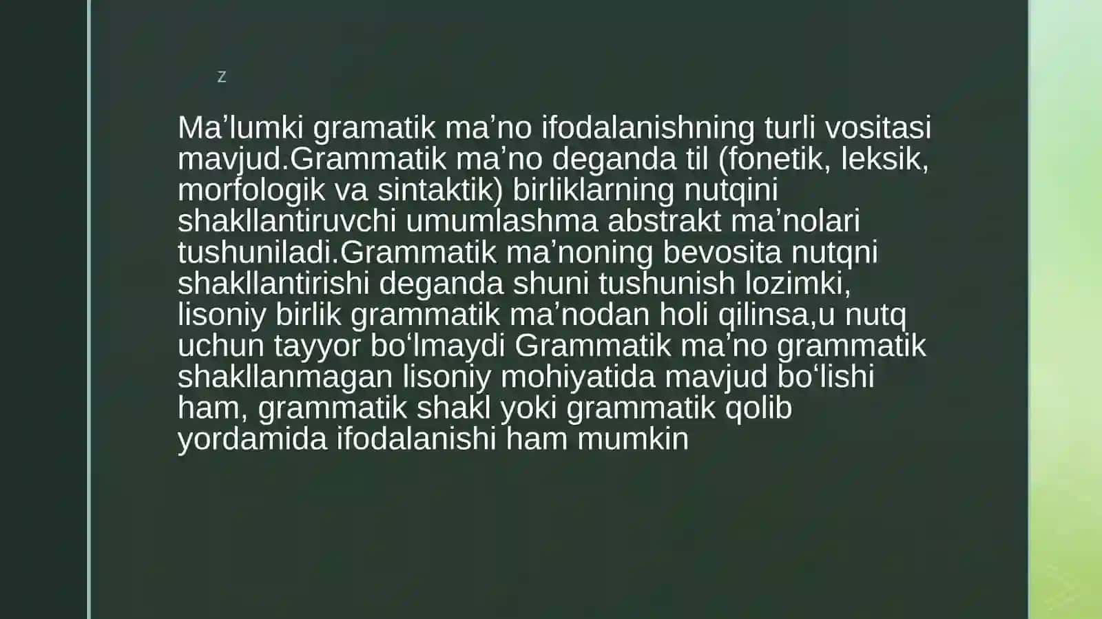 Grammatik maʼno, grammatik kategoriya va ularning turlari 2