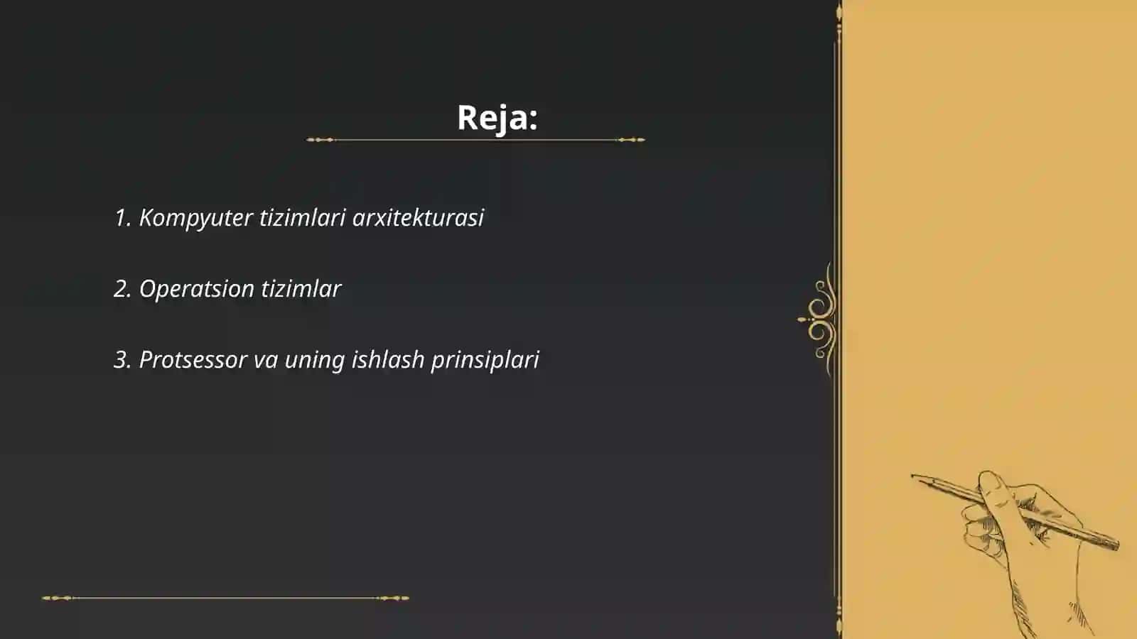 Kompyuter tizimining umumiy tarkibini tashkillashtirish 2