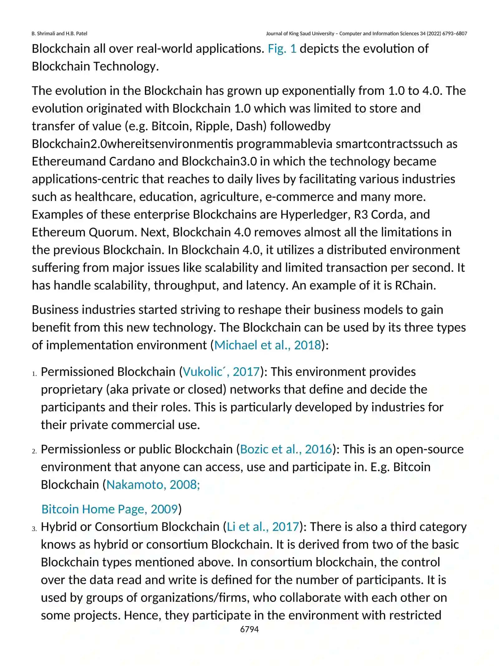 Blockchain state-of-the-art: architecture, use cases, consensus, challenges and opportunities 2