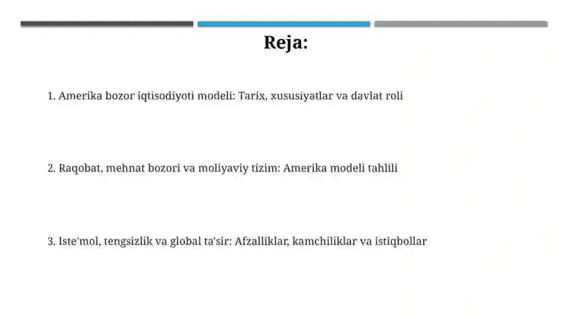 Bozor iqtisodiyotining "Amerikacha" modeli 2