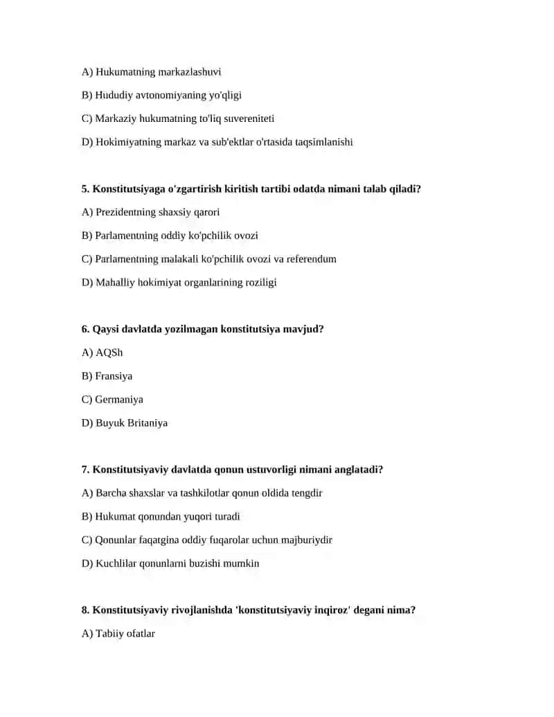 Konstitutsiyada jahon konstitutsiyaviy rivojlanish tajribalalari 2