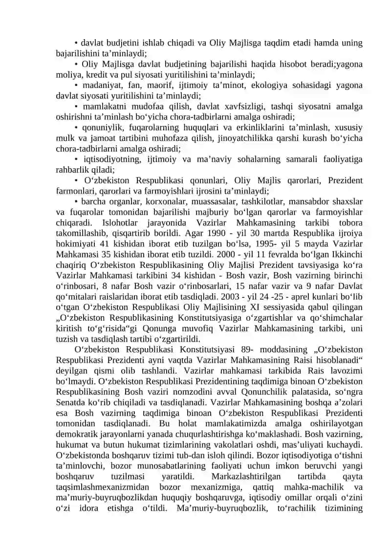 O‘zbekistonda Demokratik, Fuqarolik Jamiyati Asoslari 2