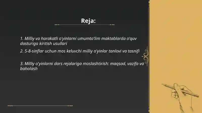 Milliy va harakatli O'yinlar 2