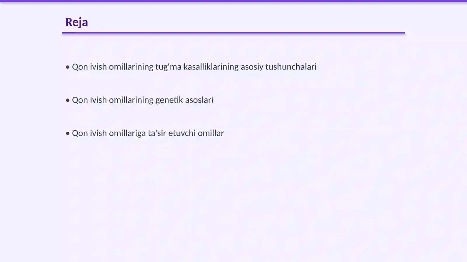 Qon ivish omillarining tug'ma kasalliklari 2