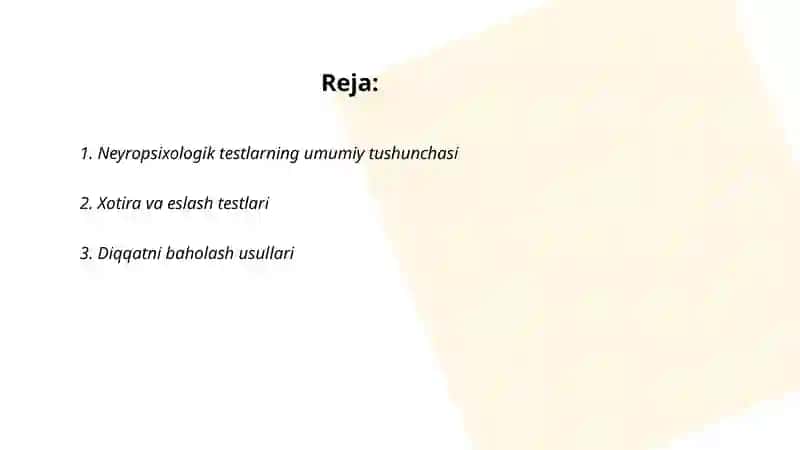 Neyropsixologik tekshirish usullari 2