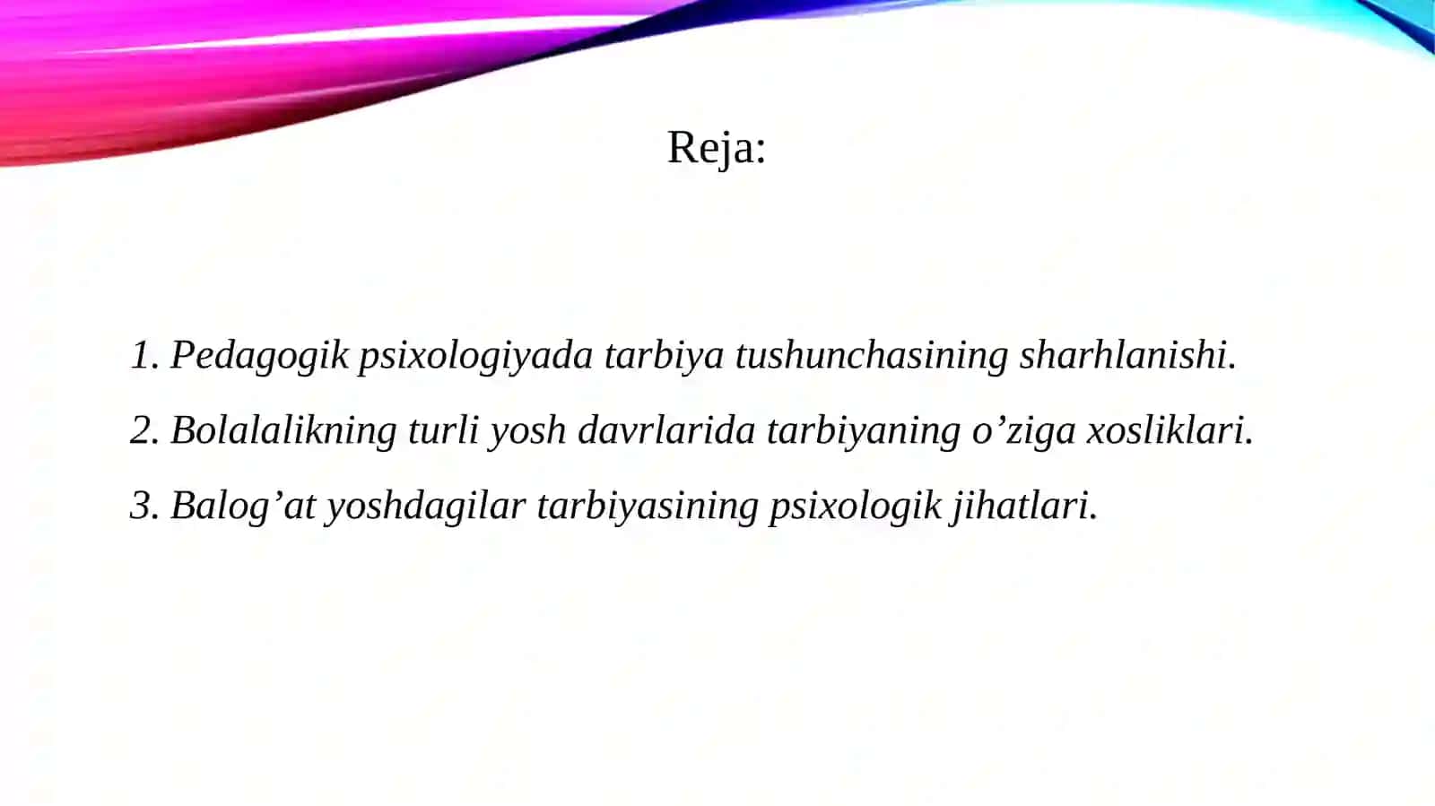 tarbiya PSIXOLOGIYASI 2