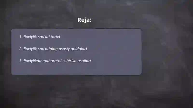 Roviylik san'ati haqida 2