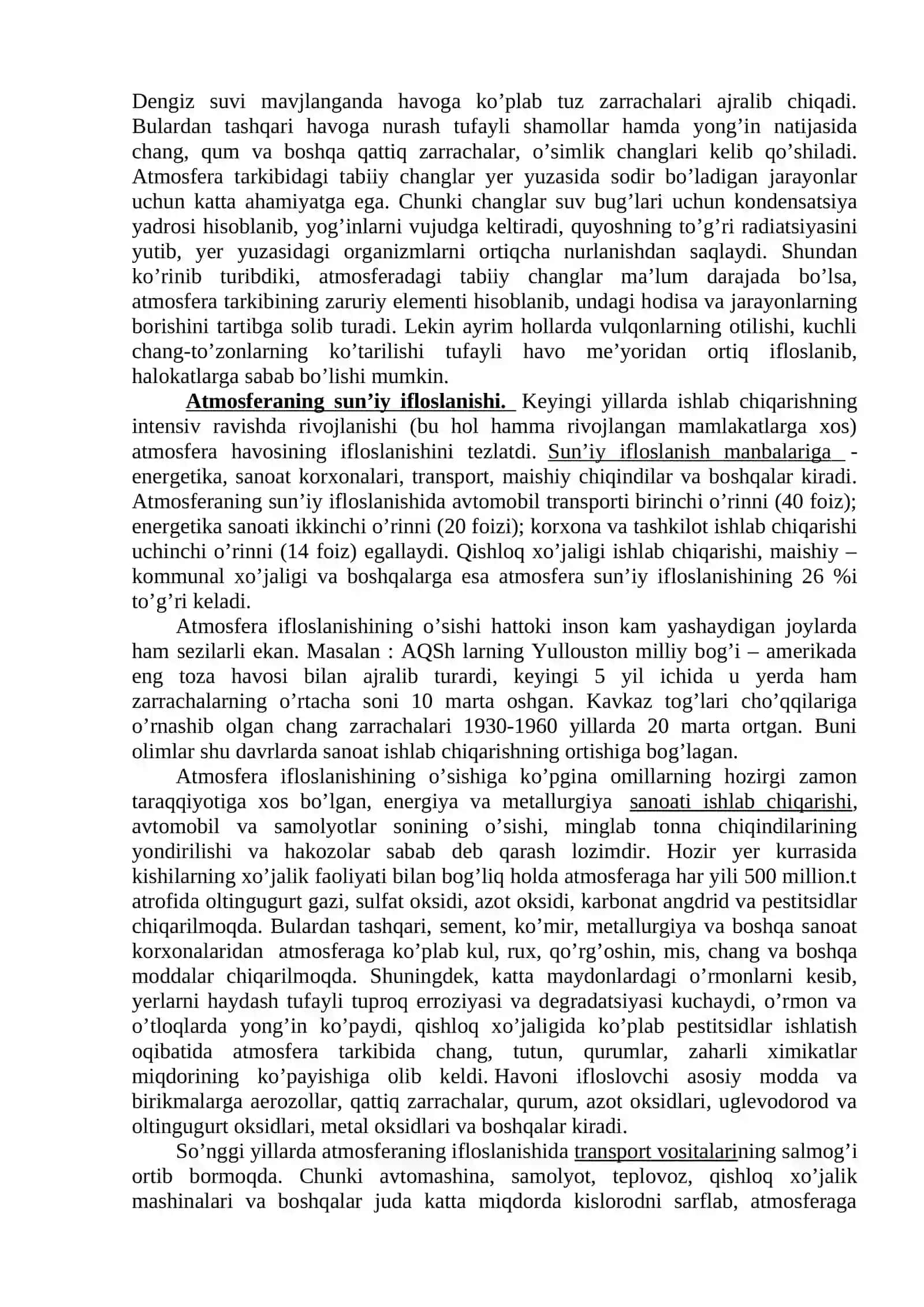 Atmosfera va uni muhofaza qilish 2