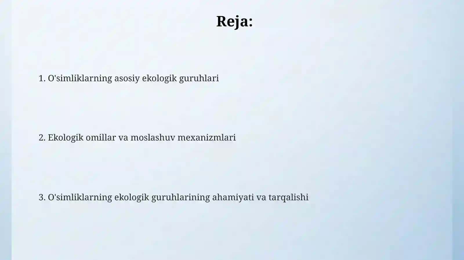 O'simliklarning ekologik guruhlari 2