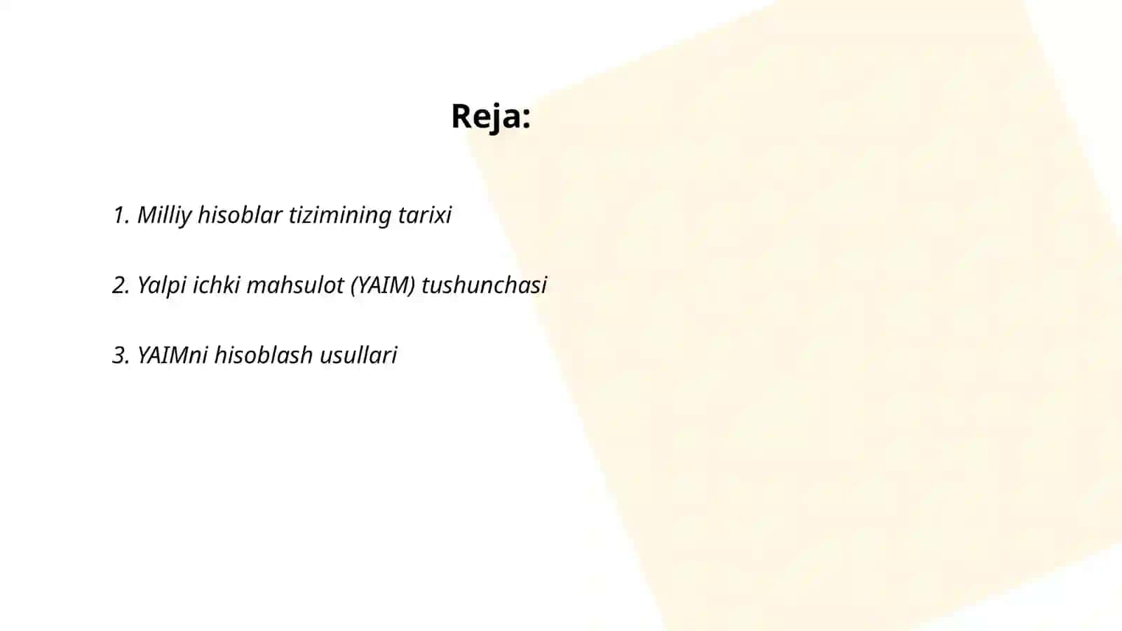 Milliy hisoblar tizimi va yalpi ichki mahsulotni hisoblash 2