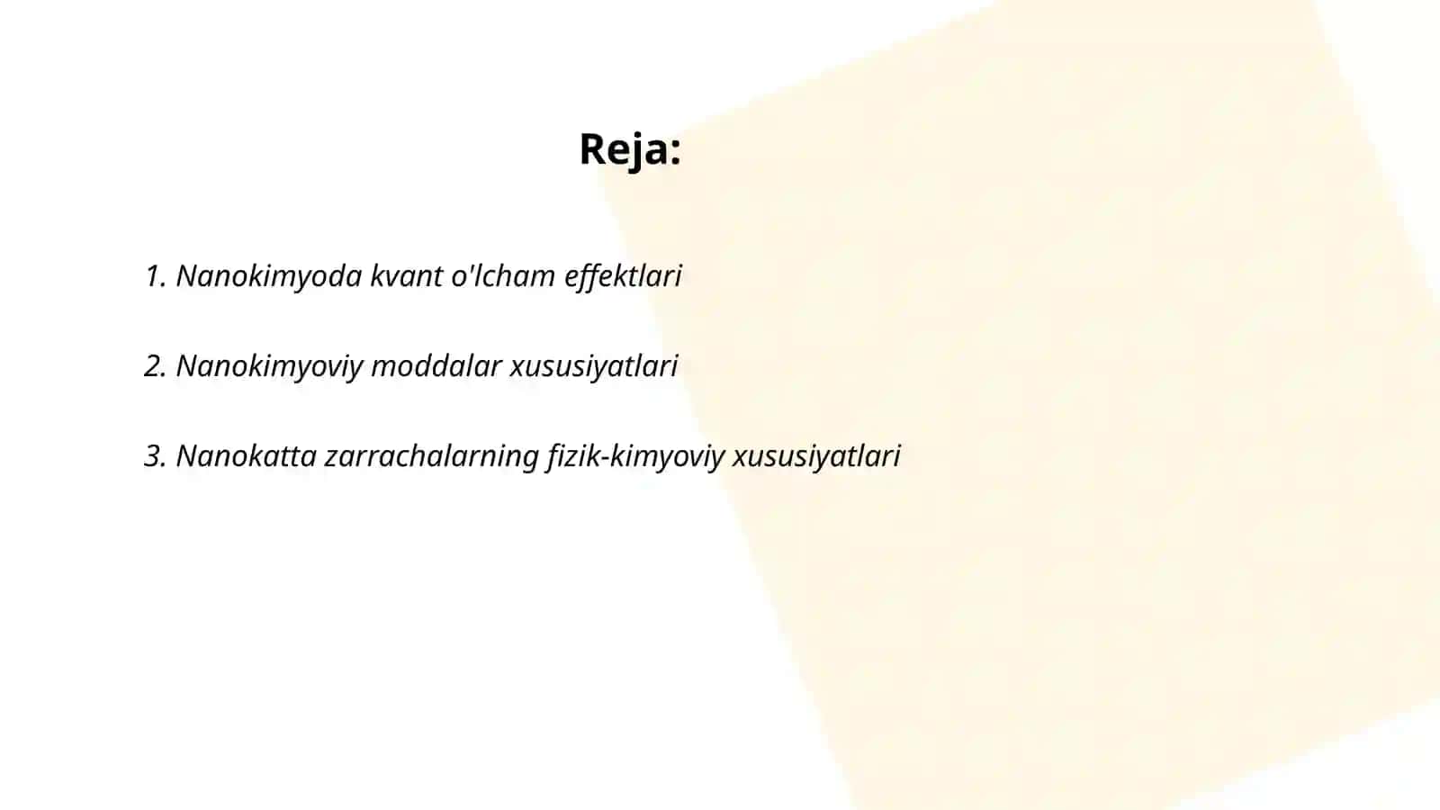Nanokimyoda o'lcham effektlari 2