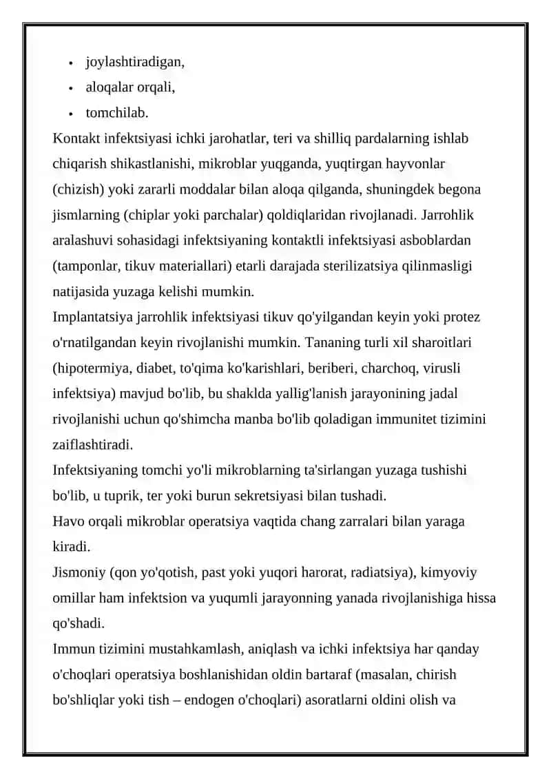 UMUMIY XIRURGIK INFEKTSIYA 2