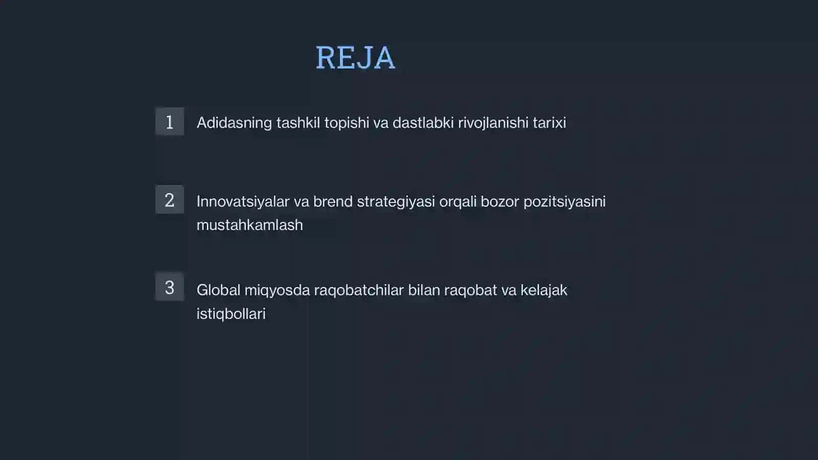 Adidas kompaniyasi evalyutsiyasi 2