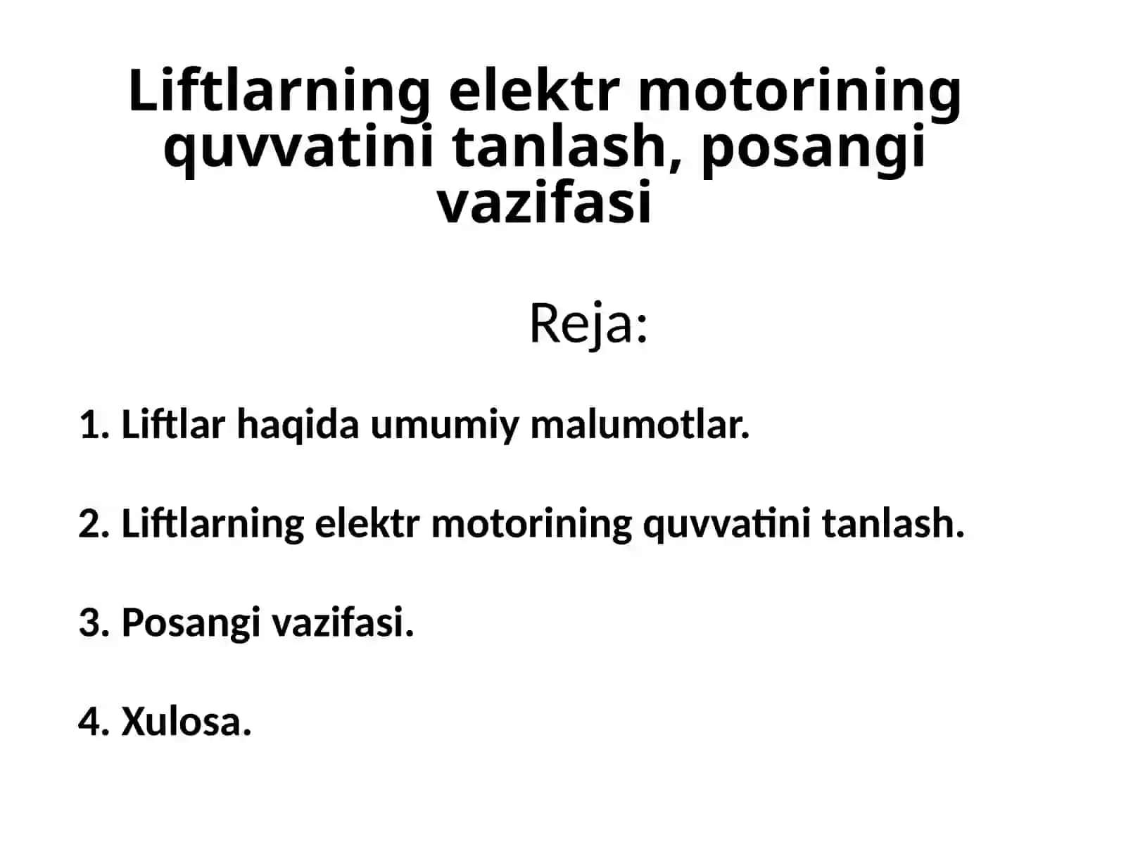 "Umumsanoatmexanizmlarining avtomatlashtirilgan elektryurlar" 2