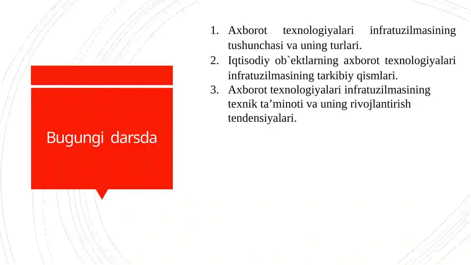 Axborot texnologiyalari infratuzilmasi 2