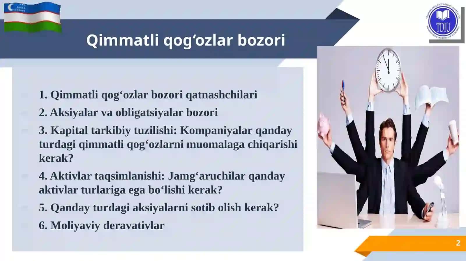 Qimmatli qog‘ozlar bozori 2
