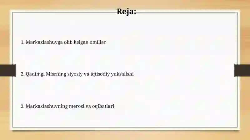 Qadimgi Misrda markazlashgan davlatlarning tashkil topishi 2