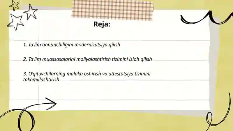 Talim tizimidagi islohotlar 2
