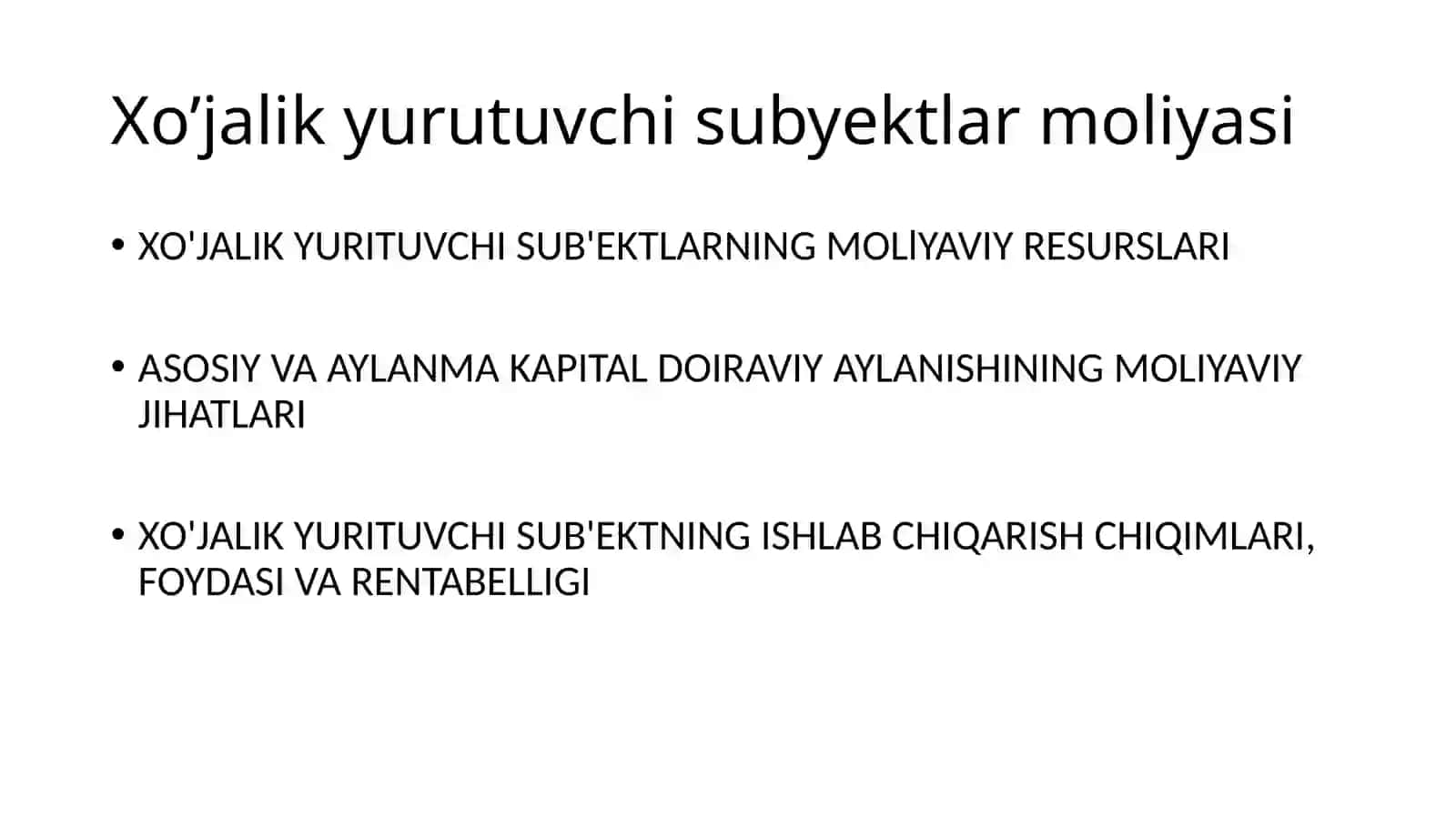 XO'JALIK YURITUVCHI SUB'EKTLARNING MOLlYAVIY RESURSLARI 2
