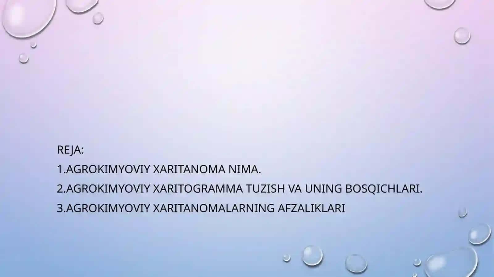 Agrokimyo xaritanomalarni tuzish 2