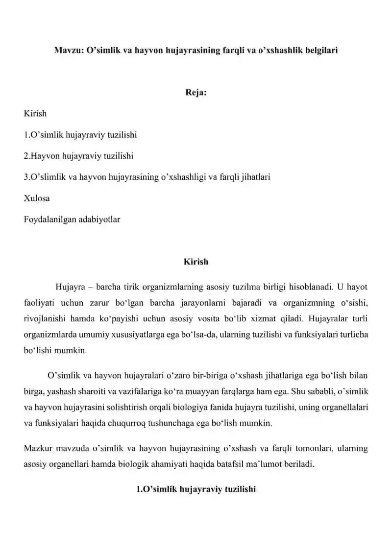 Biologiya Yo'nalishi 103-guruh Talabasi 2