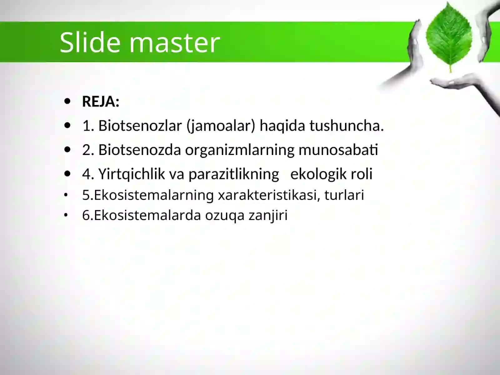 Biotsenoz va ekosistemalar haqida tushuncha 2