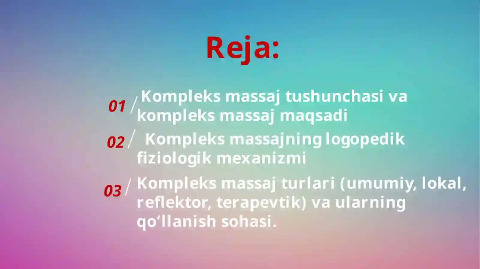 Kompleks massaj harakatlari 2