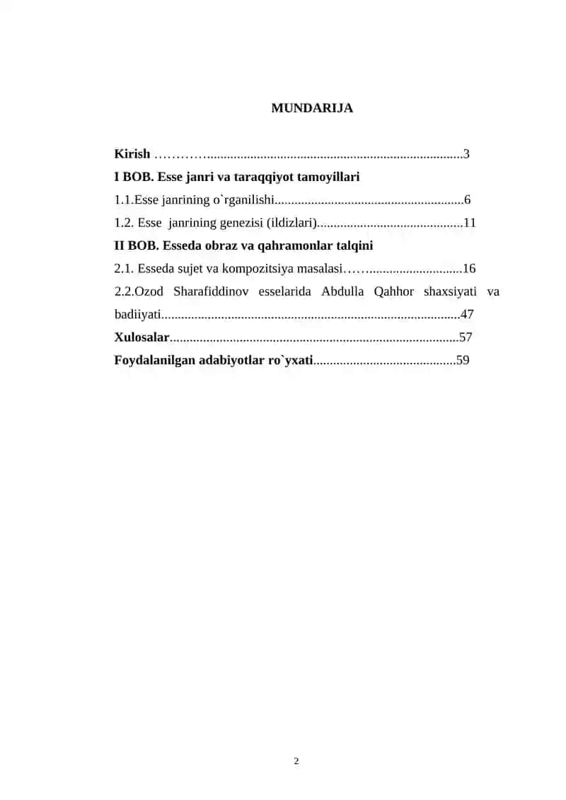 O`zbek adabiyotida essa janri va uning tadriji 2