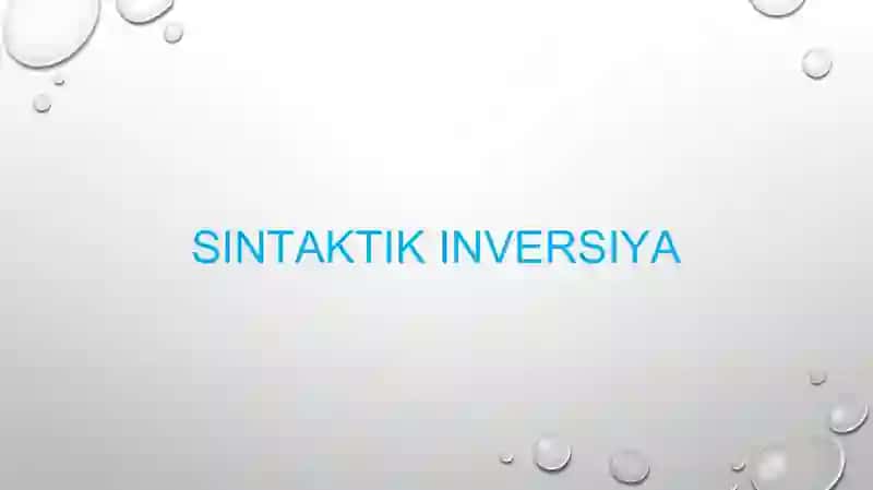 Sintaktik inversiya 2