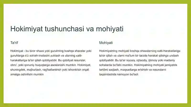 Hokimiyatning Zamonaviy Nazariyalari 2