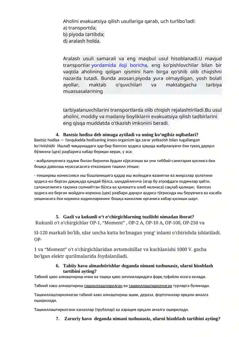 Hayot-faoliyat xavfsizligi 2