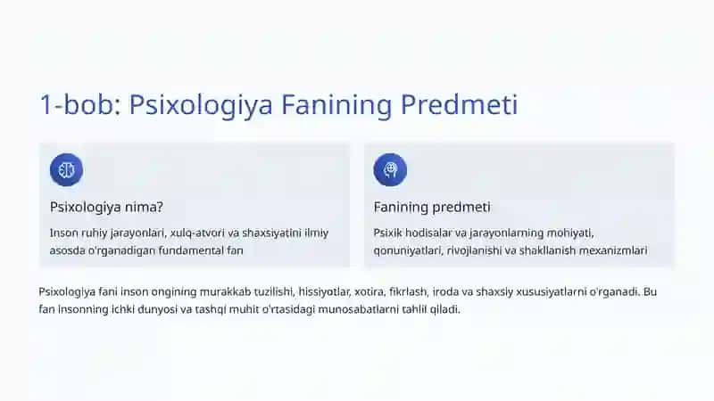 Psixologiya Fanining Predmeti 2