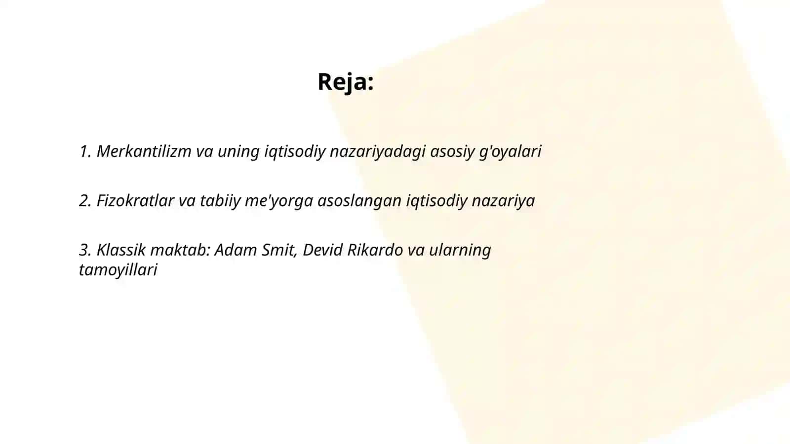 Iqtisodiy nazaryada tarixiy maktablar 2