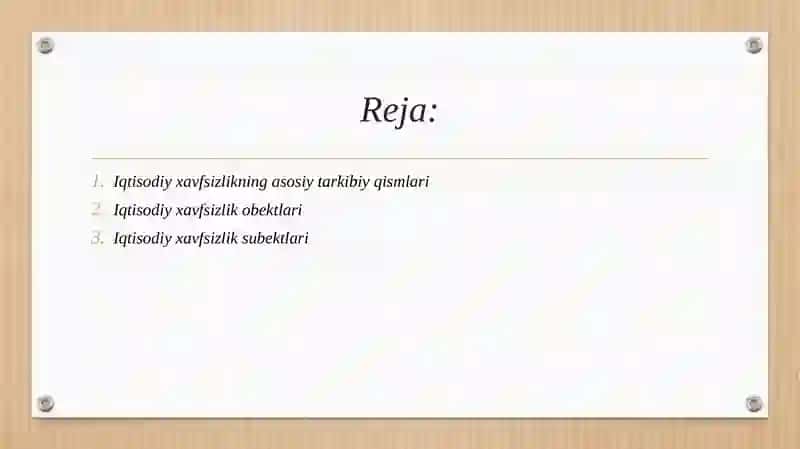 Korxonaning iqtisodiy xavfsizligi 2