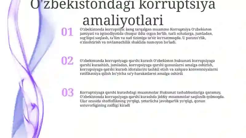 O'zbekistondagi korruptsiya amaliyotlari 2