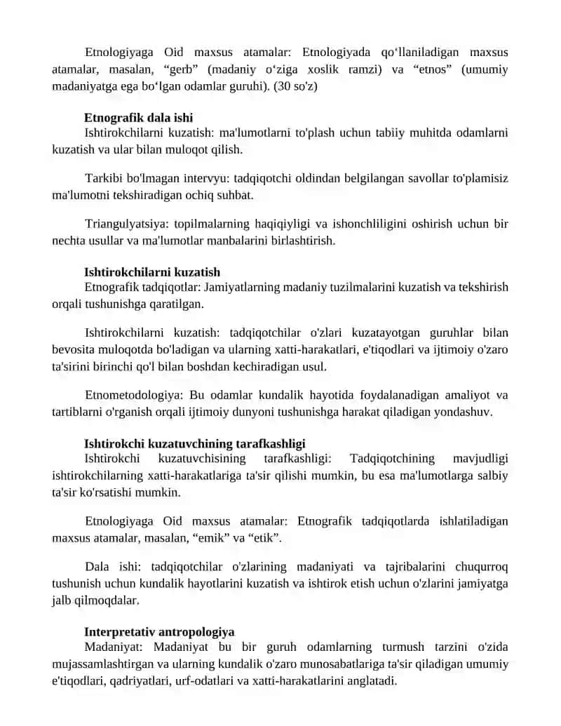 Etnologiyaga Oid Maxsus Atamalar 2