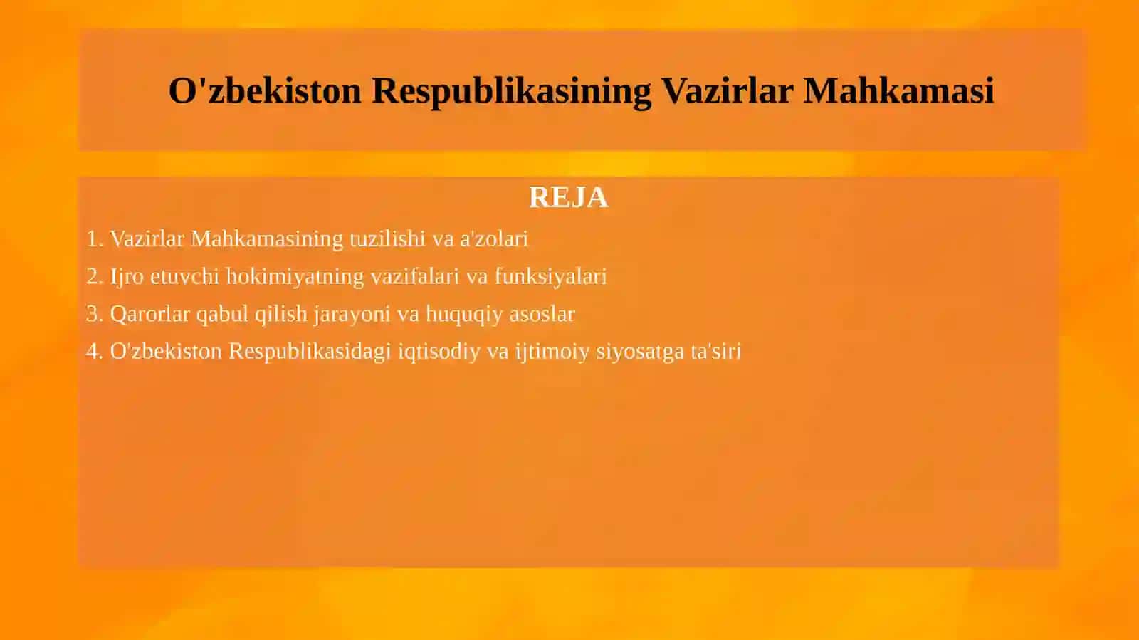 O'zbekiston Respublikasi vazirlar mahkamasi 2