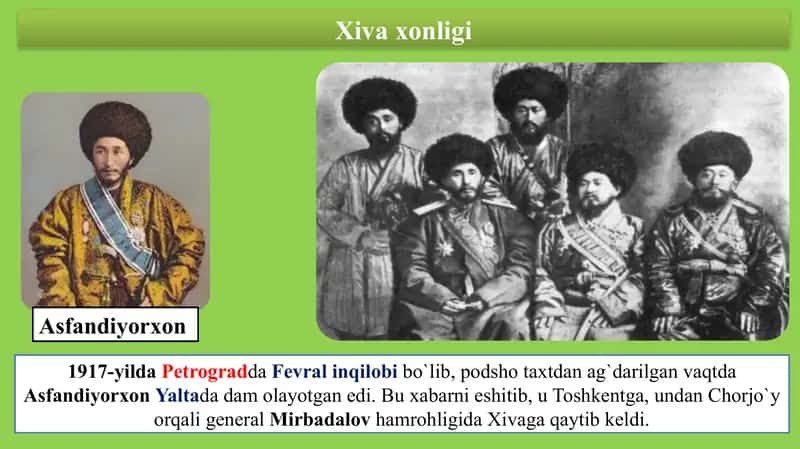 Xorazm va Buxoroda xonligi va amirligini yemirilishi 2
